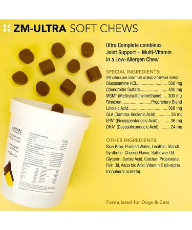 Animal Pharmaceuticals ZM-Ultra Joint Support Soft Chews for Dogs & Cats - 60 ct - Glucosamine Chondroitin - Hip & Joint Health Supplement - Buy Online on GoSupps.com