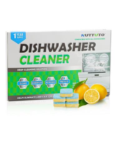 Dishwasher Cleaner and Deodoriser Tablets - 30 pack Deep Cleaner and Descaler for Dishwashers Heavy Duty Natural Limescale Remover Scale Remover - 1 Year Supply