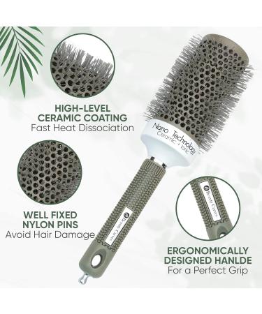 Beauty Carves Round Hair Brush 45mm - Nano Ionic Heat Resistant Tech - Professional Styling & Shining Texture - Buy Online on GoSupps.com