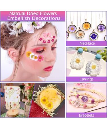 Dried Pressed Flower Kit for Resin Crafts - 140 Pcs Natural Herbs, Leaves & Flowers for Scrapbooking, DIY Art, Jewelry, Candle, Soap Making - Bulk Pack - Buy Online on GoSupps.com