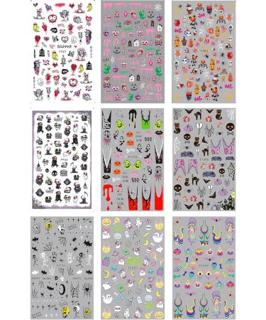 JMEOWIO 9 Sheets Halloween Nail Art Stickers Decals Self-Adhesive Cute Black Cat Nail Supplies Nail Art Design Decoration Accessories - Buy Online on GoSupps.com