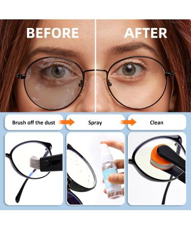 Glasses Cleaning Kit - Anti Fog Wipes & Lens Cleaner Spray with Microfiber Cloth | Eye Glass Repair Kit with Screws & Screwdriver | Portable Eyeglass Cleaner Tool - Light Black - Buy Online on GoSupps.com