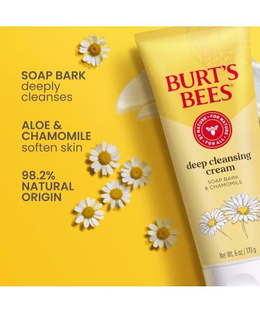 Burt's Bees Deep Cleansing Cream - 98.9% Natural Soap Bark & Chamomile 6oz | Shop Internationally - Buy Online on GoSupps.com