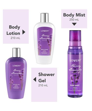 Shop Luxurious Honey Lavender Bath and Body Gift Set for Men & Women | Natural Extracts Vitamin E & Shea Butter | Perfect Home Spa Self Care Kit - Buy Online on GoSupps.com