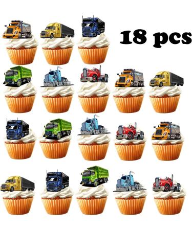 18pcsÂ TruckÂ CupcakeÂ ToppersÂ forÂ BoysÂ MenÂ HappyÂ BirthdayÂ TransportationsÂ ThemeÂ PartyÂ SuppliesÂ SemiÂ TruckÂ BirthdayÂ PartyÂ DecorationsÂ GlitterÂ TruckÂ CakeÂ Decorations - Buy Online on GoSupps.com