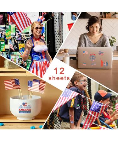 50 Pcs 4th of July Temporary Tattoos for Kids & Adults - Patriotic Independence Day Stickers - Labor Day & Memorial Day Party Favors - Buy Online on GoSupps.com