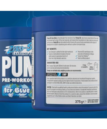 Pump 3G Pre-Workout (Zero Stimulant) Icy Blue Raz (EAN 5056555204993) 375 g - Buy Online on GoSupps.com
