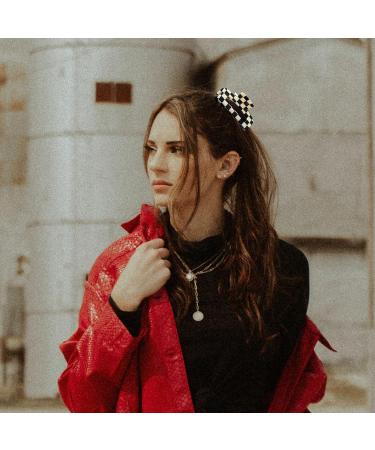 2 Packs Vintage Black/White Checker Hair Claw Clips - Acrylic Banana Barrettes for Women and Girls - French Style Tortoise Shell Grip Pins - Ideal for Thick and Thin Hair - Buy Online on GoSupps.com