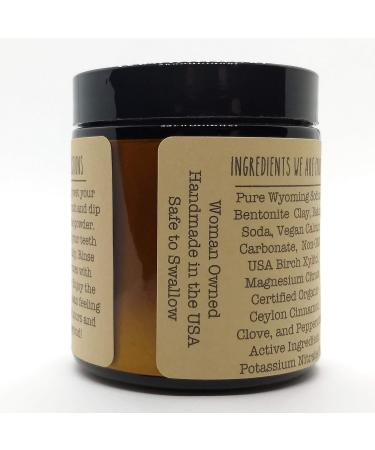 Organic Vegan Fluoride-Free Tooth Powder - Remineralizing Formula with Cinnamon & Clove | 6 Month Supply | Glass Jar - Buy Online on GoSupps.com