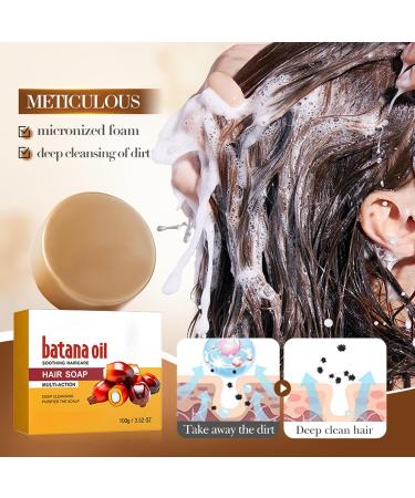  Beslibate 2 x 100g Bar Shampoo Batana Oil Soap Shampoo with Batana Oil to Improve Scalp Health Anti Hair Loss and Repair Damaged Hair soap-8 - Buy Online on GoSupps.com