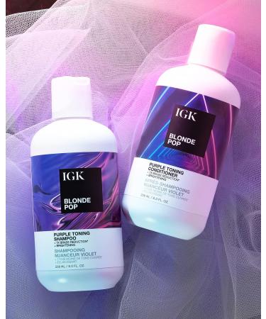 IGK BLONDE POP Purple Toning Shampoo - Brighten & Neutralize Brass - Vegan & Cruelty Free - 0.23 oz - Buy Online on GoSupps.com