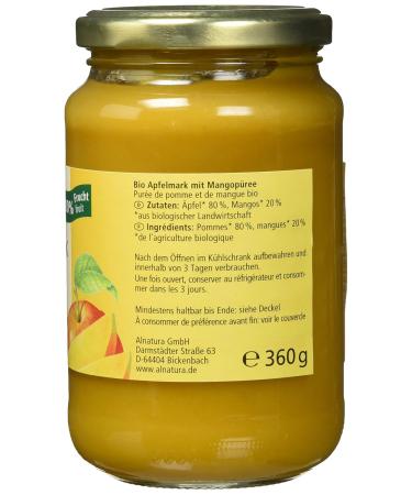 Alnatura Organic Apple Puree with Mango - Vegan Pack of 6 (6 x 360g) - Healthy Snack for Kids & Adults - Buy Online on GoSupps.com