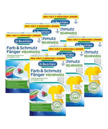 Dr.Beckmann 6x color & dirt trap multi -heat towel |Long -lasting color protection |1 pack for up to 35 washes |reusable cloth 6 Pack