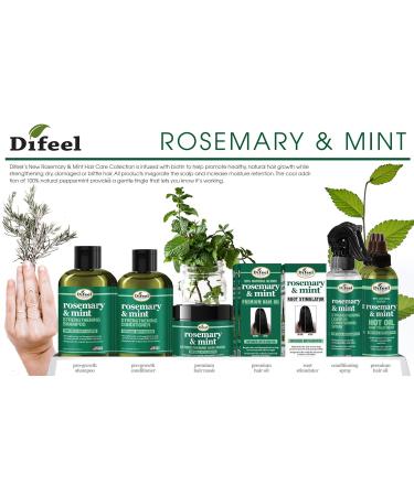 Difeel Rosemary & Mint Hair Strengthening Shampoo & Conditioner Set - Sulfate & Paraben Free | Biotin Infused | 12 oz Each - International Shipping Available - Buy Online on GoSupps.com