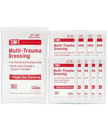 Ever Ready First Aid Multi-Trauma Sterile Non-Woven Dressing 12 x 30 - 10 Count