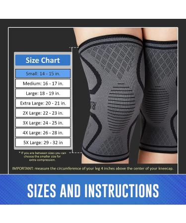 RiptGear Knee Compression Sleeve for Arthritis, Meniscus Tear - Support for Running, Walking, Weightlifting - Large Gray (1 Pack) - Buy Online on GoSupps.com