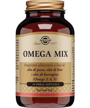 Solgar Solgar Omega Mix - 60 Softgels Beads - Dietary Supplement with Fish Oil Flaxseed Oil and Borage Oil Sources of Omega-3 Omega-6 and Omega-9