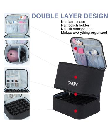 GR69N Nail Polish Organizer - Portable Case for Nail Lamp and 30 Bottles - Black - Buy Online on GoSupps.com