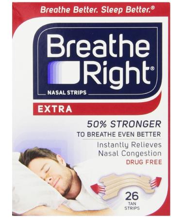 Breathe Right Nasal Strips, Extra, 26-Count Box, Pack of 4
