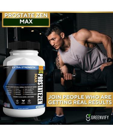 ProstateZen Max | Extra Strength Natural Herbal Prostate Support | 60 Veggie Capsules | Saw Palmetto Pygeum Nettle Reishi Maitake | Gluten-Free Vegan (1) - Buy Online on GoSupps.com