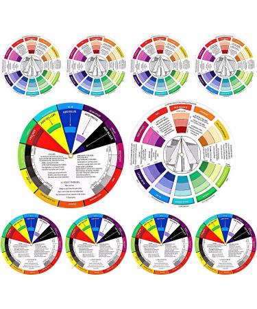 Color Paint Wheel Chart for Artists and Kids - 10 Pieces Color Mixing Guide for Art Class and Makeup Blending - 5.5 Inch Color Harmony Wheels - Buy Online on GoSupps.com