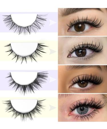 Eyelashes Manga Lashes - DIY Cluster Extensions D Curl & Natural Wispy Styles | Fluffy Individual Eyelash Extensions by LVMixWig L04-Manga - Buy Online on GoSupps.com