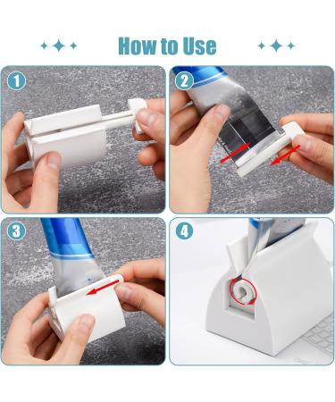 WSERE 2 Pack White Toothpaste Squeezer Roller Tube Squeezers Various Tubes Dispenser Holder Stand Reliable Quality Easy to Use and Efficient - Buy Online on GoSupps.com