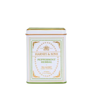 Harney & Sons Peppermint Herbal Tea 20 Sachets Tin - 1.2 oz - 20 Count Pack - Buy Online on GoSupps.com