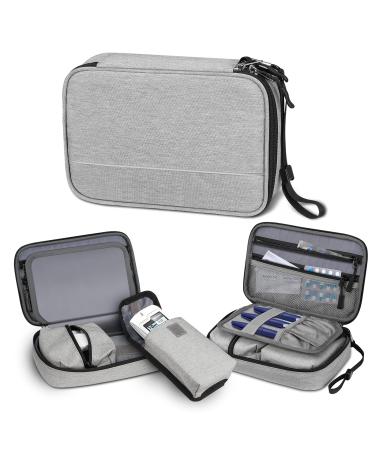 SITHON Diabetic Supplies Organizer Case with Hand Strap Water Resistant Portable Storage Travel Bag for Insulin Pens Glucose Meter Blood Sugar Test Strips and Other Diabetic Supplies (Gray)