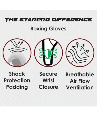 Starpro Boxing Gloves for Kids | 6oz Black Gloves for Ages 6-10 | Perfect Fit for Small Hands & Hand Protection - Buy Online on GoSupps.com