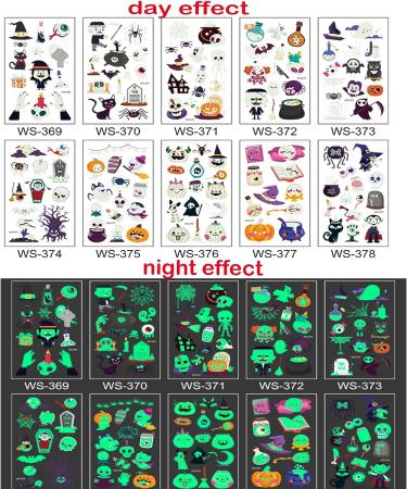 120 Styles Luminous Temporary Tattoos for Kids Party Supplies - Glow in the Dark Decorations & Birthday Favors - 20 Sheets Total with Halloween Stickers - Buy Online on GoSupps.com