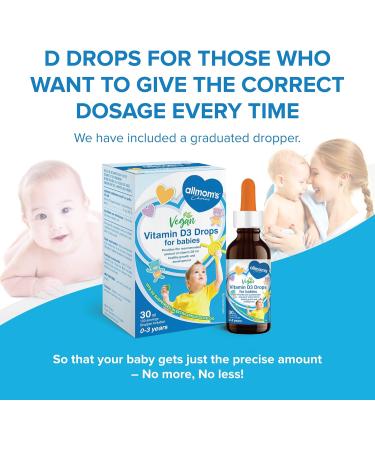 Vitamin D Drops 400IU 0 to 3 Year Olds 30 ml - Allmom's Choice - Buy Online on GoSupps.com