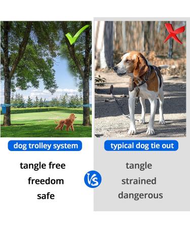 Portable Dog Tensioning Cables for Camping | Reflective Overhead Trolley System for Dogs Up to 136 kg | 15.2m 21.3m 30.5m Options - Perfect for Courtyard Parks & Outdoor Events - Buy Online on GoSupps.com