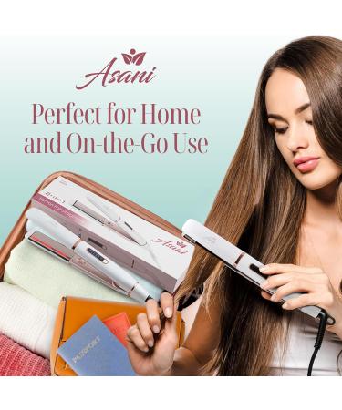 Asani 2-in-1 Flat Iron Hair Straightener & Curler - Fast Heating Anti-Frizz Ceramic 5 Heat Settings - Portable Styling Tool for Gorgeous Hair - Buy Online on GoSupps.com