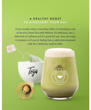 Tega Organic Sencha Green Tea With Japanese Matcha | Green Tea in Eco-Friendly Tea Bags Fairtrade Carbon Neutral Zero Sugar Medium Caffeine 20 Individually Wrapped Tea Bags (Pack of 3) Sencha Green Tea With Japanese Matcha 20 Count (Pack of 3) - Buy Online on GoSupps.com