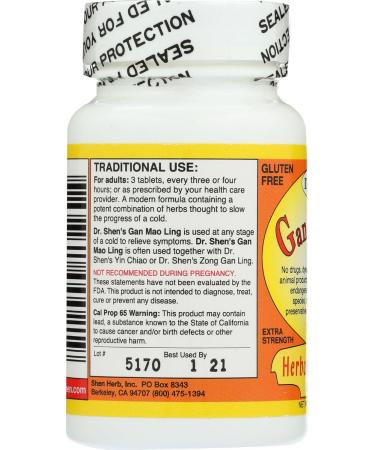 Gan Mao Ling 60 Tablets - Fast Relief for Colds & Flu | International Shipping Available - Buy Online on GoSupps.com