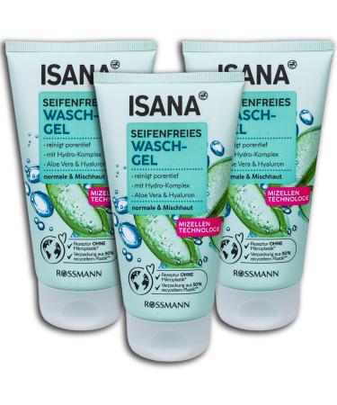 ISANA Lot of 3 bottles of soap-free cleansing gel 3 x 150 ml