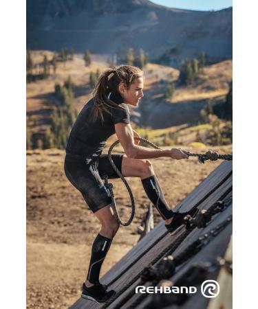 Rehband Neoprene Calf Bandage - Shin Support & Compression Sleeve for Running | X-Large Black | Promote Blood Circulation in Endurance Sports - Buy Online on GoSupps.com