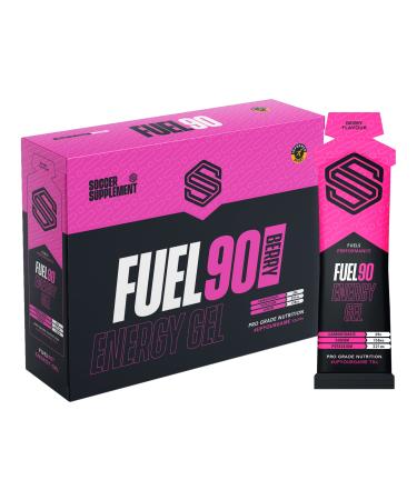 Fuel90 Mixed Berry (12x 70g) Energy Gels - Quick Release Energy Gel with a Dual Carbohydrate Source for Quick Absorption Great Tasting Fruity Flavours - Informed Sport Tested