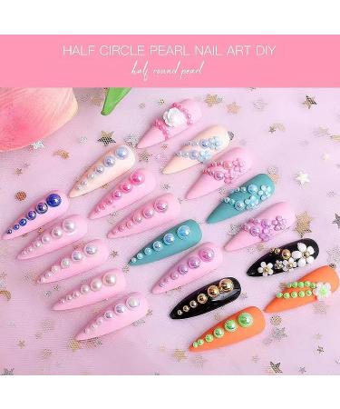 200Pcs 3D Pink Pearls Nail Charms for Valentine's Day Manicure - Multi Shapes Flower Star Bow Circle Heart Acrylic Beads - Cute DIY Nail Art & Jewelry Accessories - Buy Online on GoSupps.com