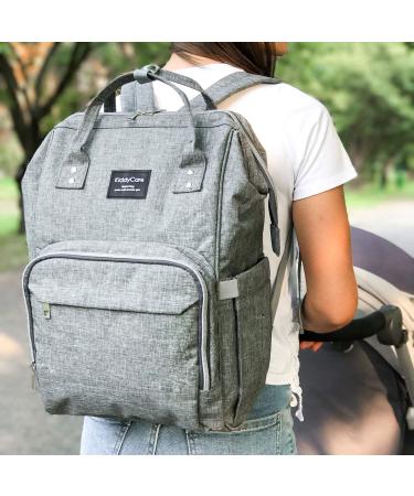 KiddyCare Diaper Bag Backpack with Adjustable Shoulder Straps - Spacious and Stylish Baby Diaper Bag for Boys and Girls in Grey - Buy Online on GoSupps.com