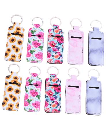 FRCOLOR Shampoo Lipstick Set Lip Balm Set Mini containers Shampoo Container Mini Keychain Neoprene Key Chain Lip Balm Holder Lip Balm Sleeves Keychain Lipstick Bag Holder Lipstick