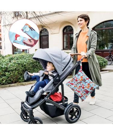 Dioxide Diaper Pocket Wetbag | Waterproof Reusable Laundry Bag for Baby Travel Fitness - Fox Design (2PCs) - Buy Online on GoSupps.com