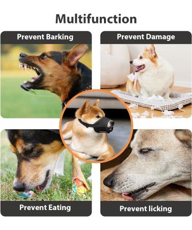 Adjustable Dog Muzzle - Breathable Mesh Nylon Anti-Bite & Anti-Barking for Small Medium Large Dogs (XS Black) - International Shipping Available - Buy Online on GoSupps.com