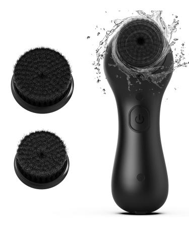 Facial Cleansing Brush SHINCHIE Spin Face Scrubber Waterproof Face Scrub Brush Rechargeable Facial Exfoliator Electric Cleanser for Deep Cleansing & Exfoliating Rotating Skin Care Wash Kit -Black