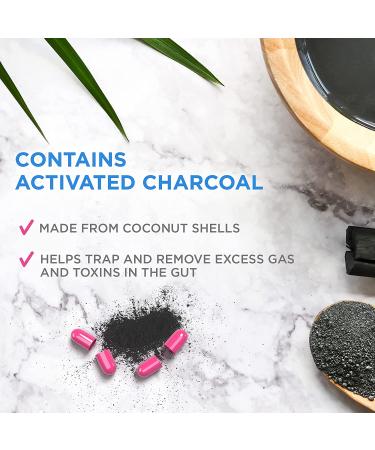 Charcocaps Fast Acting Gas Relief - 100 Capsules | Drug Free Activated Charcoal Formula | Bloating & Flatulence Detox | 30 Day Supply - Buy Online on GoSupps.com
