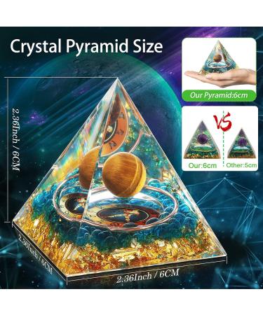 HuiJuKeJi Healing Crystals Aquarius Orgonit Pyramid - Zodiac Constellation Gifts with Tiger Eye Crystal - Astrology Energy Healing 6cm - Buy Online on GoSupps.com
