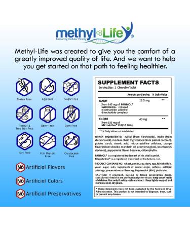 Methyl-Life Cell Vitality: NADH + CoQ10 Capsules for Cell Boost & Energy - 60 Count - Buy Online on GoSupps.com