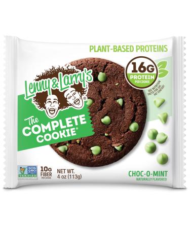 Lenny & Larry's The Complete Cookie, Choc-O-Mint, Soft Baked, 16g Plant Protein, Vegan, Non-GMO, 4 Ounce Cookie (Pack of 12)