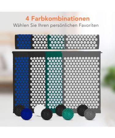 Lifegoods Acupressure Mat with Pillow - Battery-Powered Massage & Acupuncture Mat for Back Pain Relief - Green & White - Buy Online on GoSupps.com